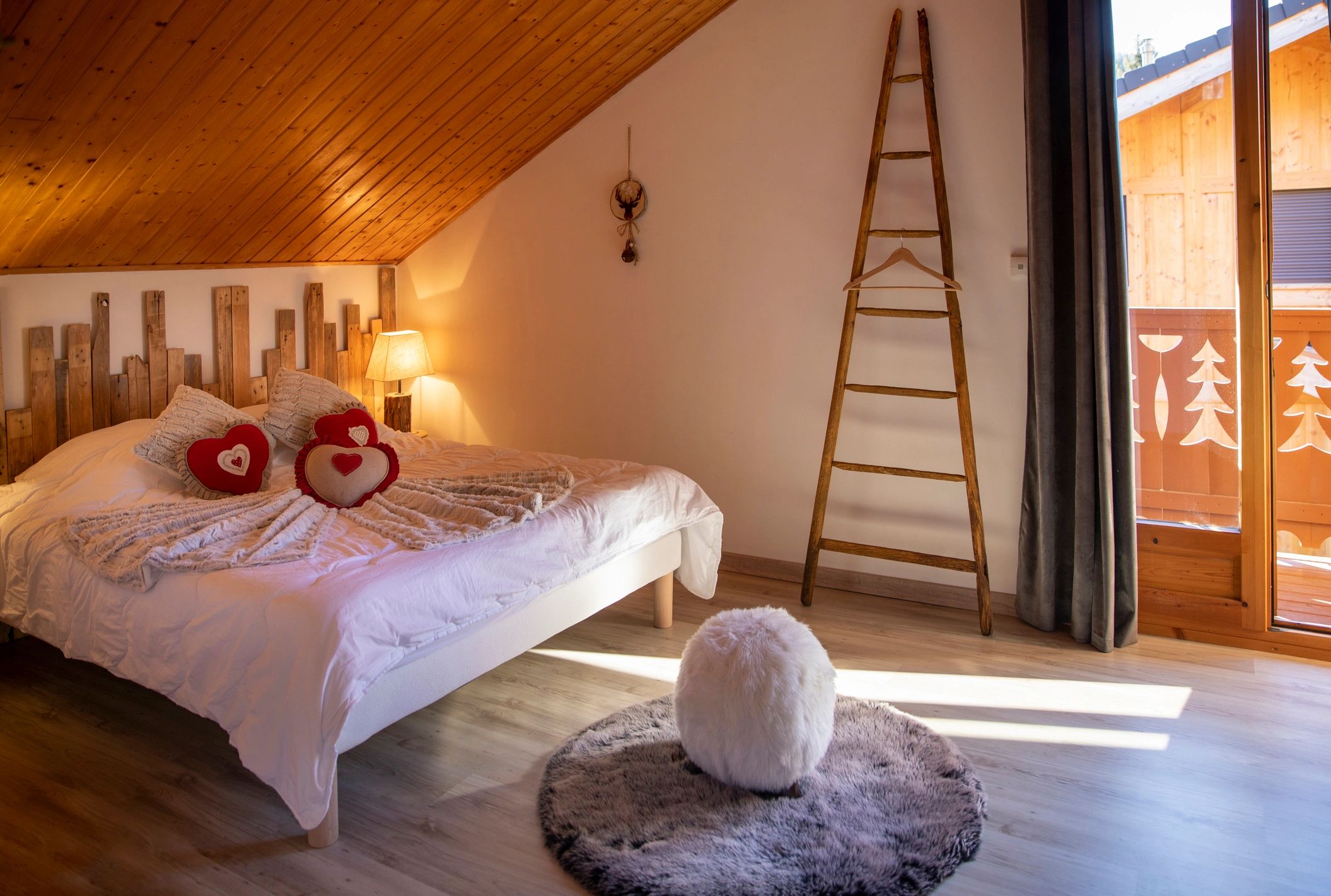 Warm interior featuring soft fur textures